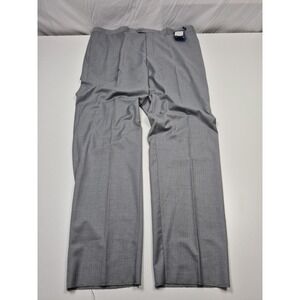 Leonardo Valenti Dress Pants Mens 46x36 Gray Wool Flat Front Unhemmed NWT